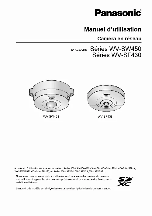 Mode d'emploi PANASONIC WV-SF438E