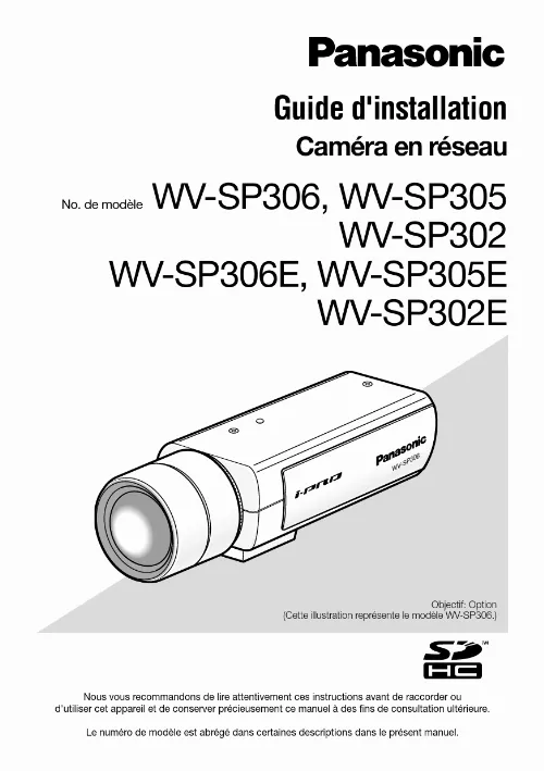 Mode d'emploi PANASONIC WV-SP305E