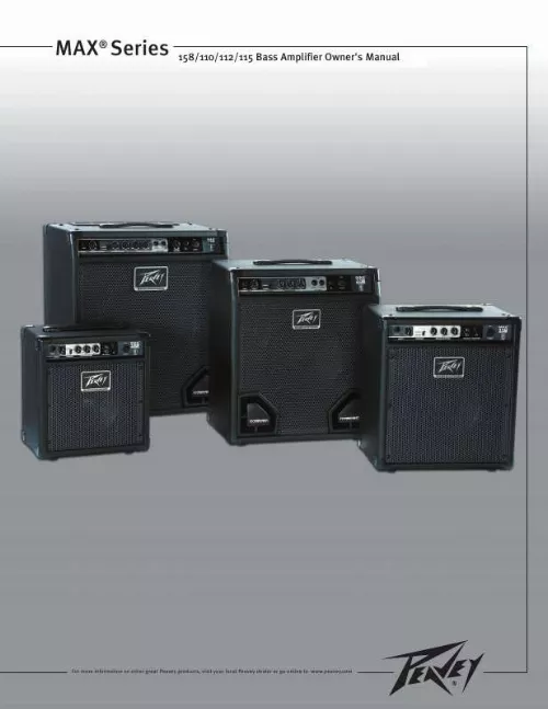 Mode d'emploi PEAVEY MAX 110