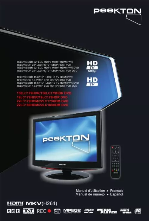 Mode d'emploi PEEKTON 156LC179 HDR DVD