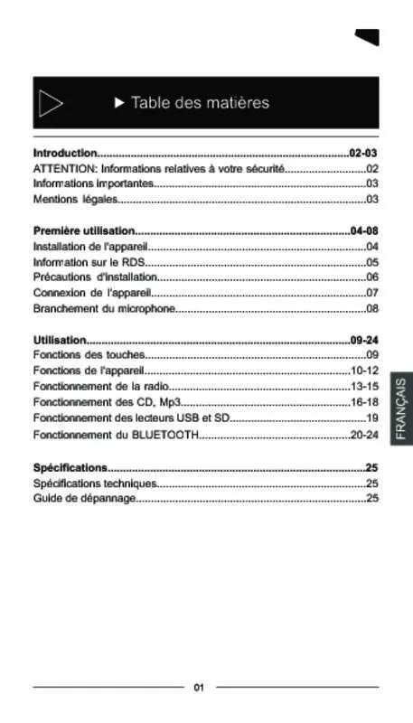 Mode d'emploi PEEKTON PKF 77