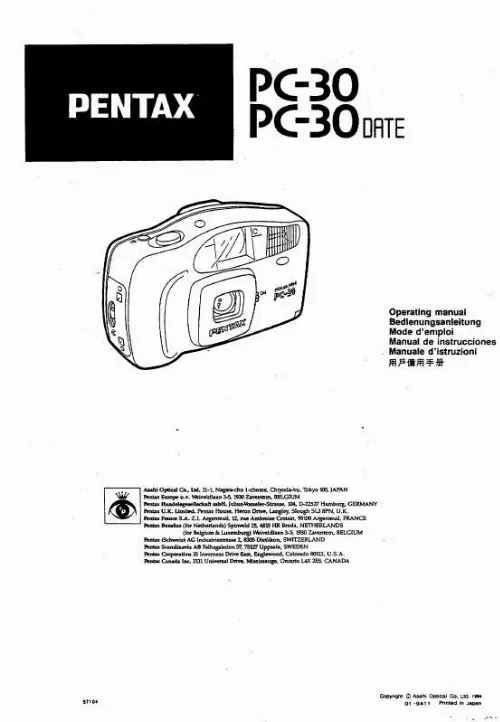 Mode d'emploi PENTAX PC-30