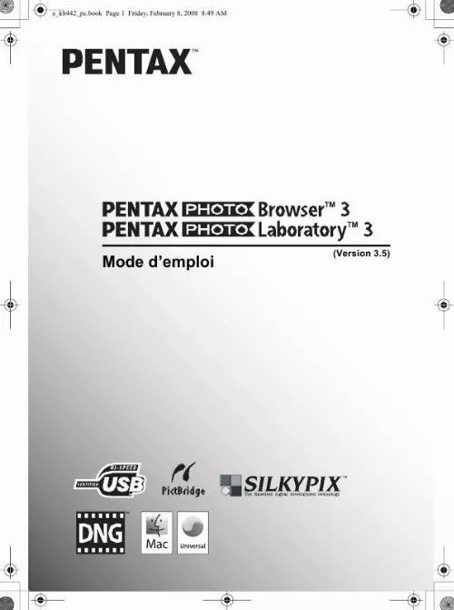 Mode d'emploi PENTAX PHOTO BROWSER