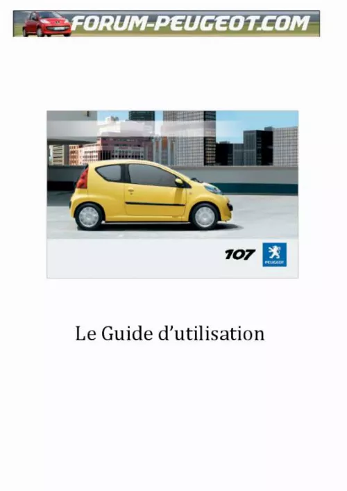 Mode d'emploi PEUGEOT 107