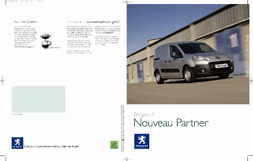 Mode d'emploi PEUGEOT PARTNER