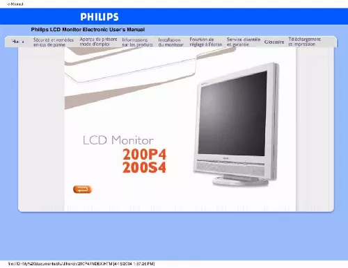 Mode d'emploi PHILIPS 200P4MG