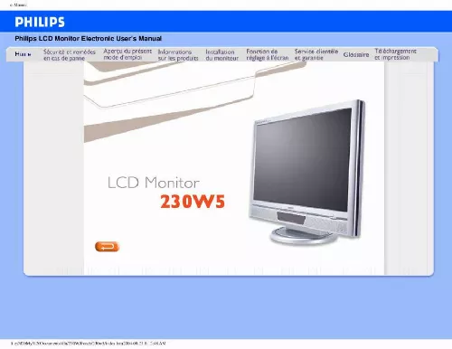 Mode d'emploi PHILIPS 230W5BS