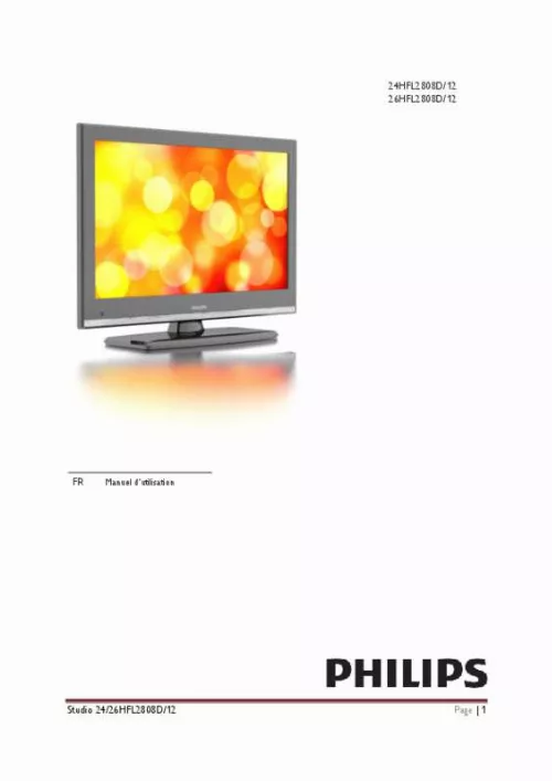 Mode d'emploi PHILIPS 26HFL2808D