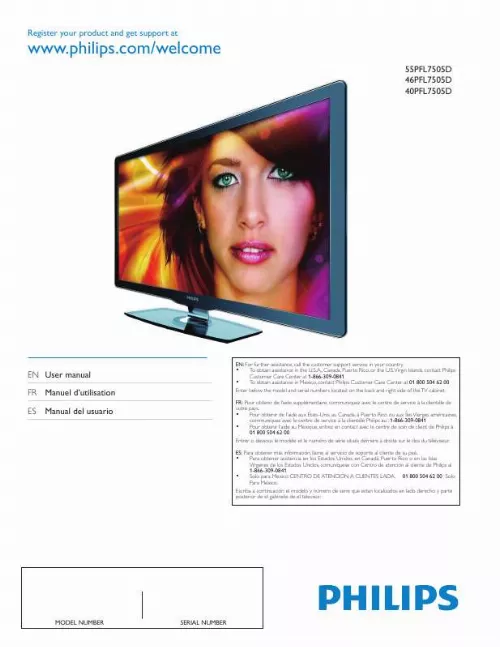 Mode d'emploi PHILIPS 55PFL7505D