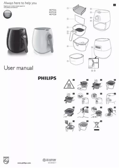 Mode d'emploi PHILIPS AIRFRYER HD9220