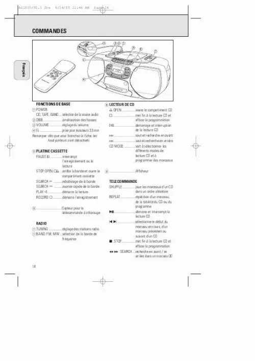 Mode d'emploi PHILIPS AZ1015