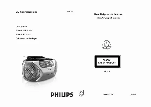 Mode d'emploi PHILIPS AZ1017