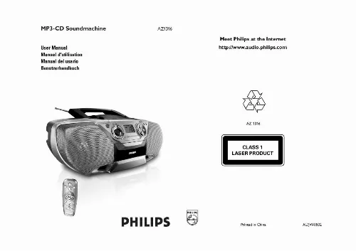 Mode d'emploi PHILIPS AZ1316-00C