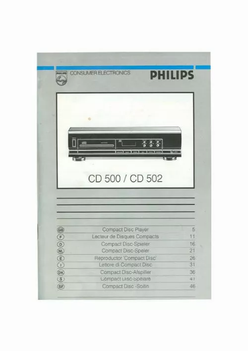 Mode d'emploi PHILIPS CD 500