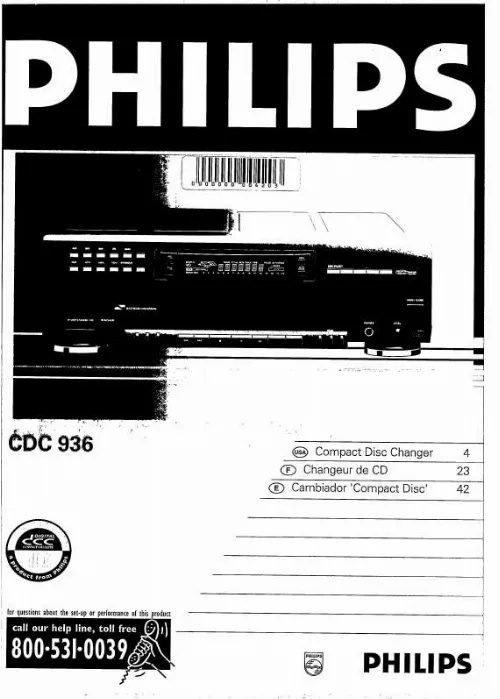 Mode d'emploi PHILIPS CDC936/00S