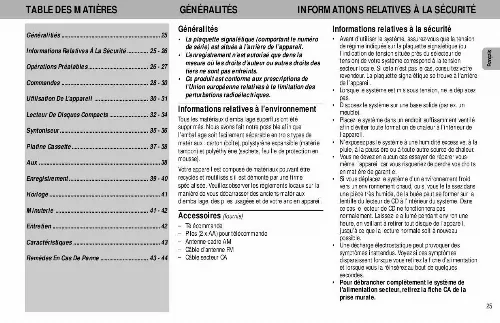 Mode d'emploi PHILIPS FW320C