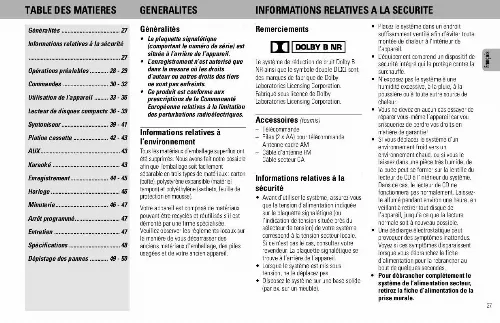 Mode d'emploi PHILIPS FW830C