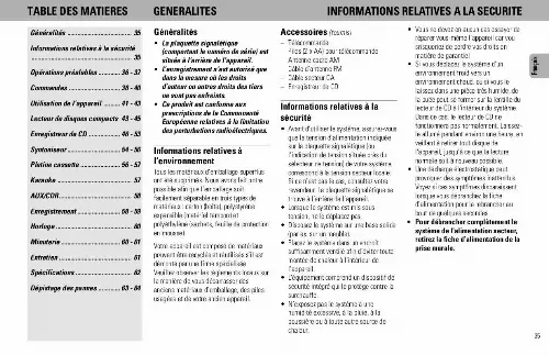 Mode d'emploi PHILIPS FW930SR