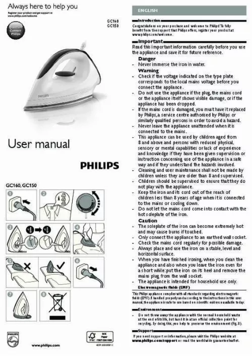 Mode d'emploi PHILIPS GC 160