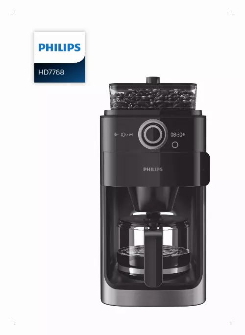 Mode d'emploi PHILIPS GRIND & BREW HD7768