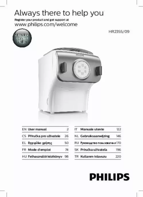 Mode d'emploi PHILIPS HR2355/09