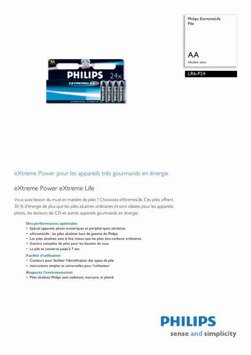 Mode d'emploi PHILIPS LR6-P24