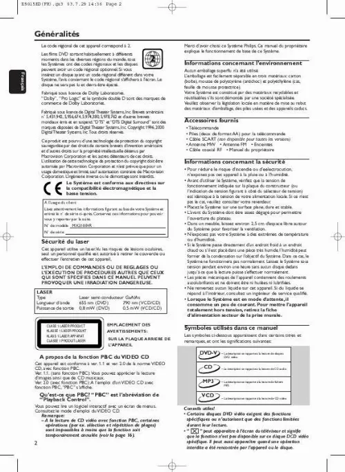 Mode d'emploi PHILIPS MX5100VR