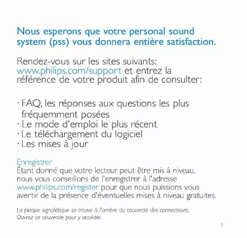 Mode d'emploi PHILIPS PSS110-17B