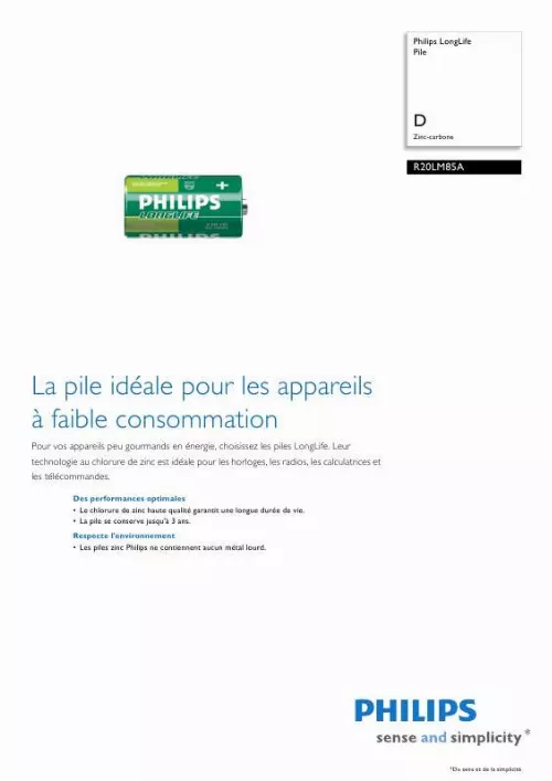 Mode d'emploi PHILIPS R20LM85A