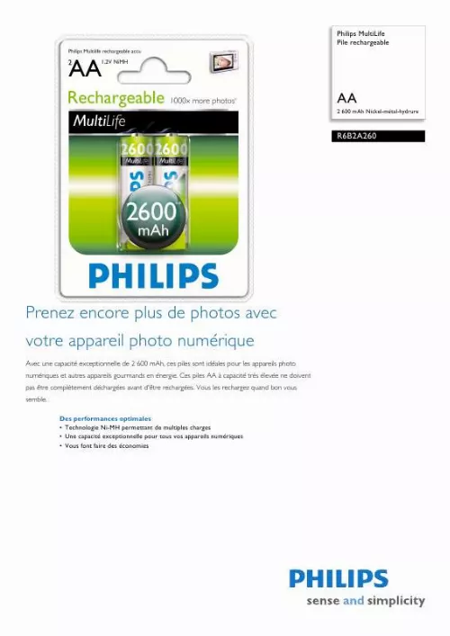 Mode d'emploi PHILIPS R6B2A260