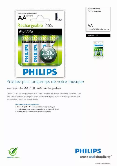 Mode d'emploi PHILIPS R6B4A230