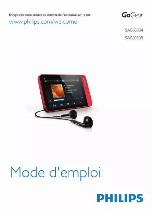 Mode d'emploi PHILIPS SA060308SA