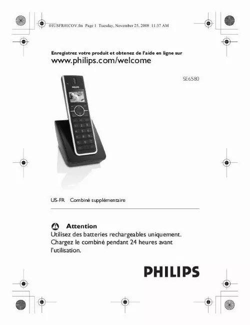 Mode d'emploi PHILIPS SE6580B