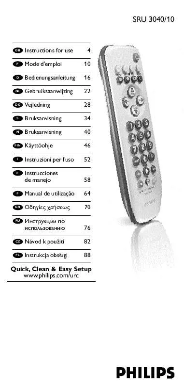 Mode d'emploi PHILIPS SRU3040