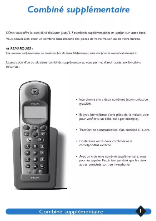 Mode d'emploi PHILIPS TD6631/BE021P