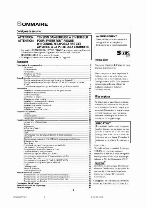 Mode d'emploi PHILIPS VR1500