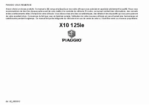 Mode d'emploi PIAGGIO X10
