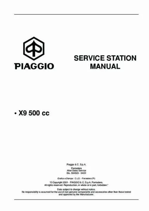 Mode d'emploi PIAGGIO X9 500