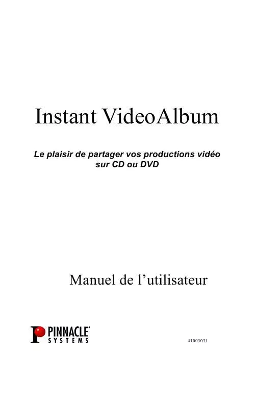 Mode d'emploi PINNACLE INSTANT VIDEOALBUM