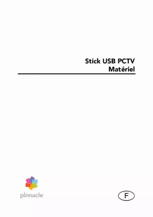 Mode d'emploi PINNACLE PCTV USB-STICK