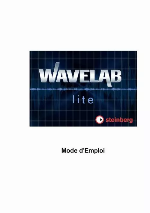 Mode d'emploi PINNACLE WAVELAB LITE