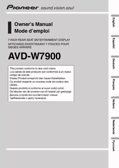 Mode d'emploi PIONEER AVD-W7900
