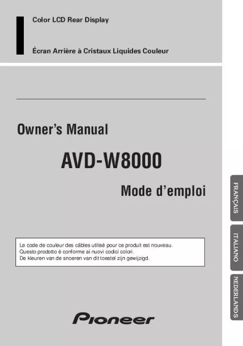 Mode d'emploi PIONEER AVD-W8000