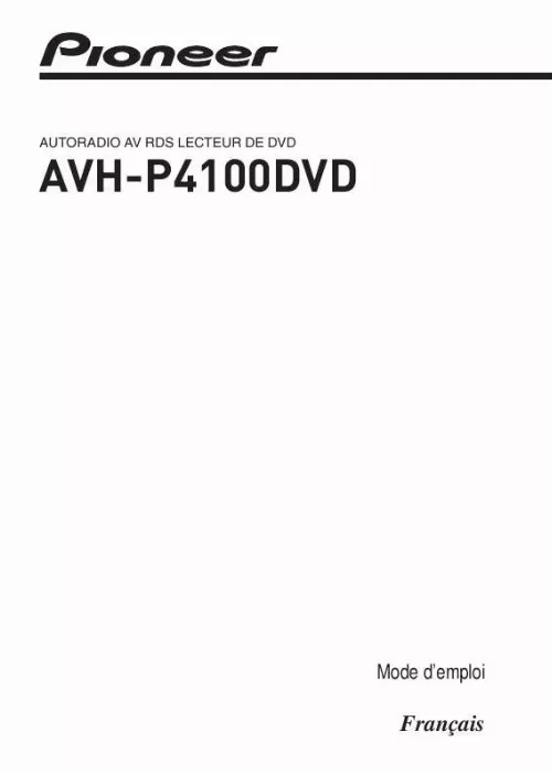 Mode d'emploi PIONEER AVH-P4100DVD