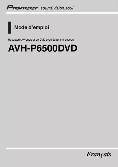 Mode d'emploi PIONEER AVH-P6500DVD