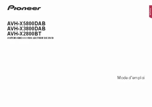 Mode d'emploi PIONEER AVH-X2800BT