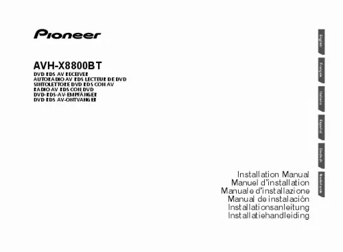 Mode d'emploi PIONEER AVH-X8800BT
