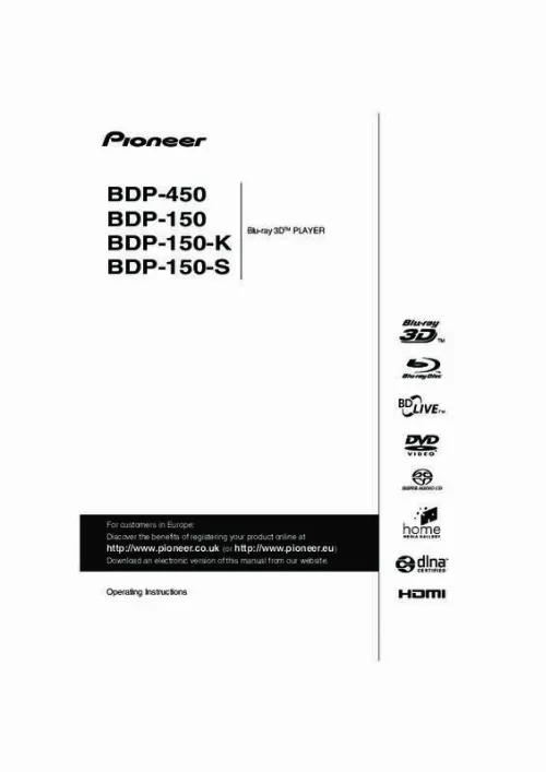 Mode d'emploi PIONEER BDP-150-K