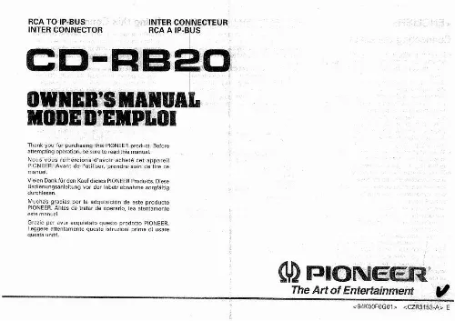 Mode d'emploi PIONEER CD-RB20