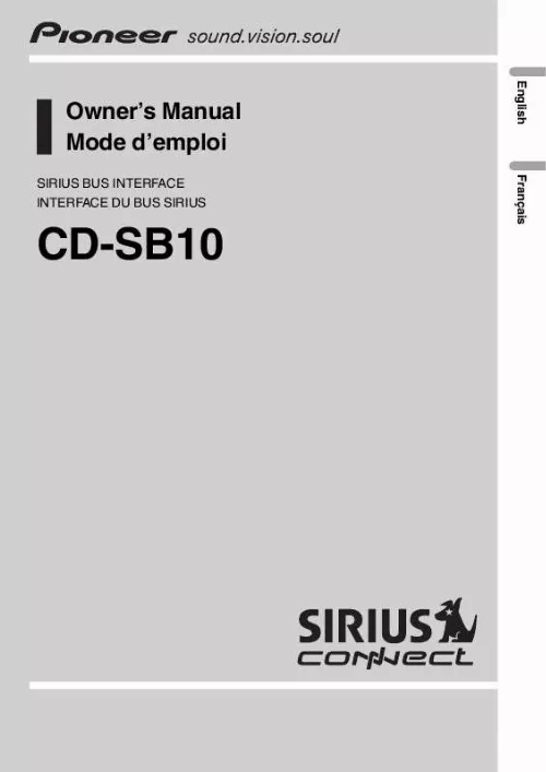 Mode d'emploi PIONEER CD-SB10